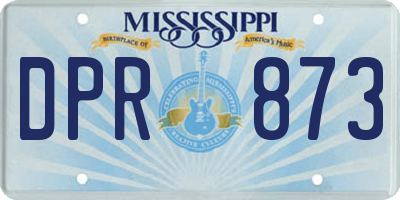 MS license plate DPR873