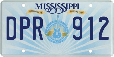 MS license plate DPR912