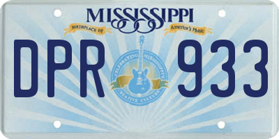 MS license plate DPR933