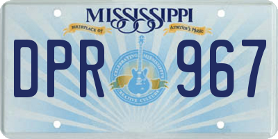MS license plate DPR967