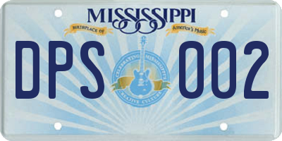 MS license plate DPS002