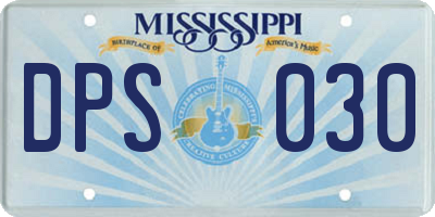 MS license plate DPS030