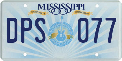 MS license plate DPS077