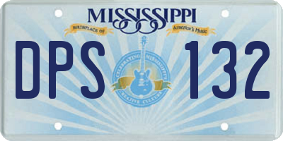 MS license plate DPS132