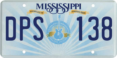 MS license plate DPS138