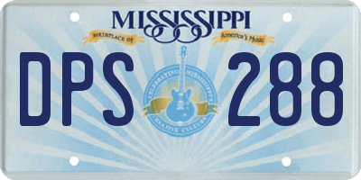 MS license plate DPS288