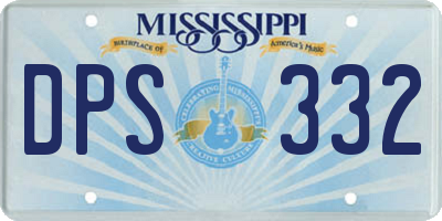 MS license plate DPS332