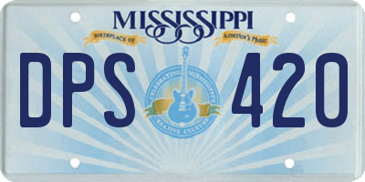 MS license plate DPS420