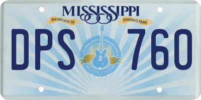 MS license plate DPS760