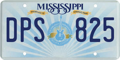 MS license plate DPS825