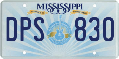 MS license plate DPS830