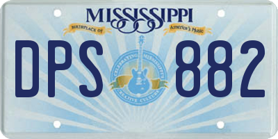 MS license plate DPS882