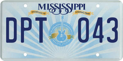 MS license plate DPT043
