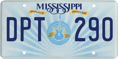 MS license plate DPT290