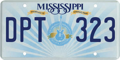 MS license plate DPT323