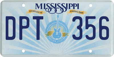 MS license plate DPT356
