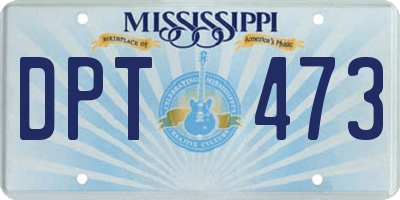 MS license plate DPT473
