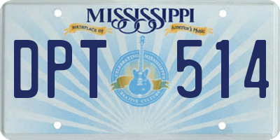 MS license plate DPT514