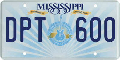 MS license plate DPT600