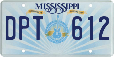 MS license plate DPT612