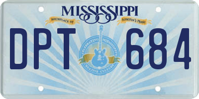 MS license plate DPT684