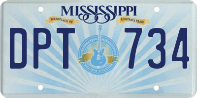 MS license plate DPT734