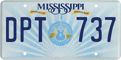 MS license plate DPT737