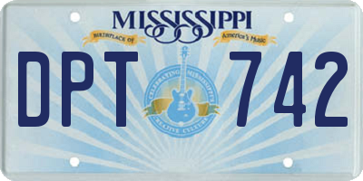 MS license plate DPT742