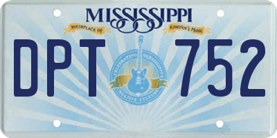 MS license plate DPT752