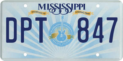 MS license plate DPT847