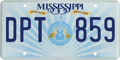 MS license plate DPT859