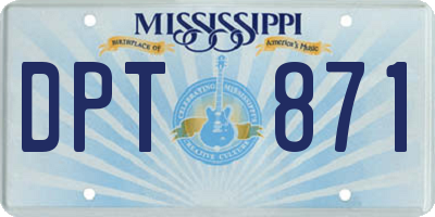MS license plate DPT871