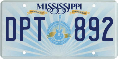 MS license plate DPT892