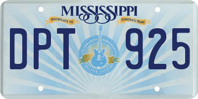 MS license plate DPT925