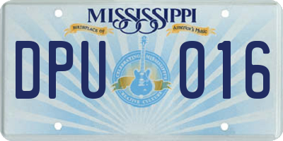 MS license plate DPU016
