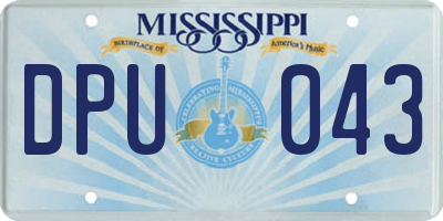 MS license plate DPU043