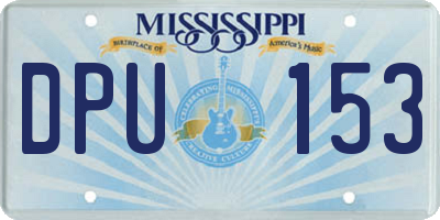 MS license plate DPU153