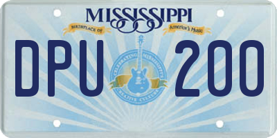 MS license plate DPU200