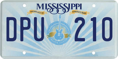 MS license plate DPU210