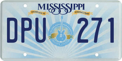 MS license plate DPU271