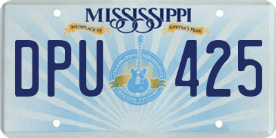 MS license plate DPU425