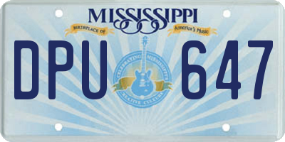 MS license plate DPU647