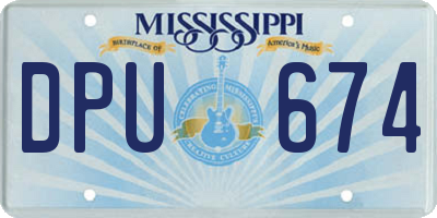 MS license plate DPU674