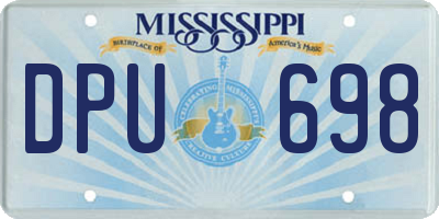 MS license plate DPU698