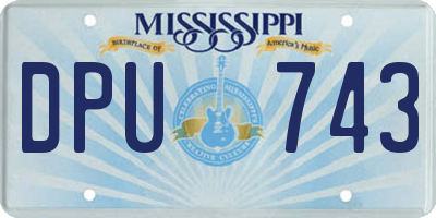 MS license plate DPU743