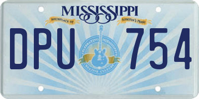 MS license plate DPU754
