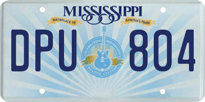 MS license plate DPU804