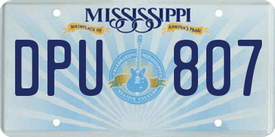 MS license plate DPU807