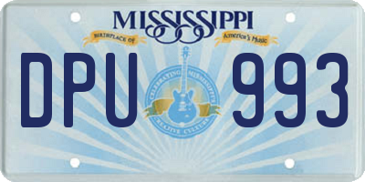 MS license plate DPU993