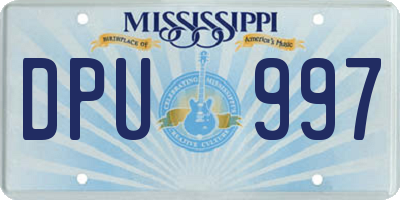 MS license plate DPU997